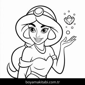 Yasemin boyama sayfası – basit çizim, kolay boyama