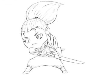 Yasuo boyama sayfası,  coloring page, Chibi Yasuo Sevimli, 