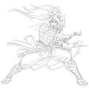 Yasuo boyama sayfası,  coloring page, Yasuo Gülümseyen, 