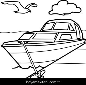 Yat boyama sayfası – çocuklar için, çizgi film temalı