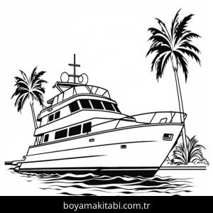 Yat boyama sayfası – basit çizim, kolay boyama