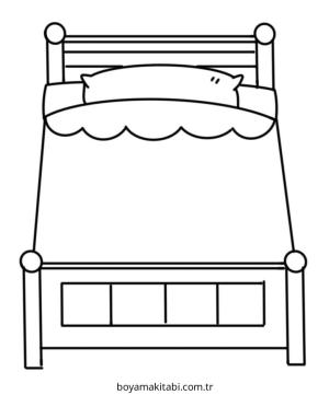 Yatak Odası boyama sayfası – çocuklar için, çizgi film temalı