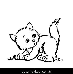 Yavru Kedi boyama sayfası,  coloring page, , Kitten Banjo Curious And Rebellious