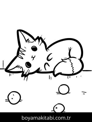 Yavru Kedi boyama sayfası,  coloring page, , Kitten With A Fluffy Tail Curled Up