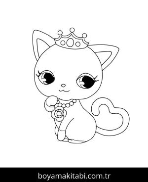 Yavru Kedi boyama sayfası,  coloring page, , Kitten Wearing A Crown