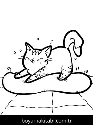 Yavru Kedi boyama sayfası,  coloring page, , Kitten Just Had A Great Nap