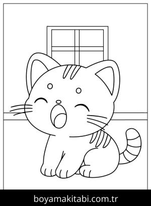 Yavru Kedi boyama sayfası,  coloring page, , Fun Kitten