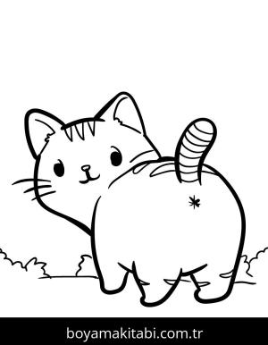 Yavru Kedi boyama sayfası,  coloring page, , Kitten Turning Its Back