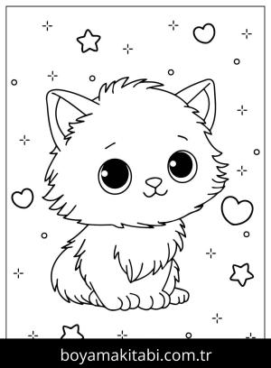 Yavru Kedi boyama sayfası,  coloring page, , A Pretty Kitten