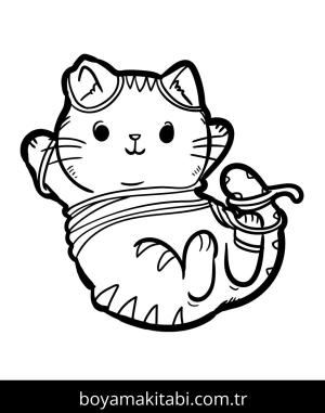 Yavru Kedi boyama sayfası,  coloring page, , Kitten Got Caught In A Tangle Of Wires