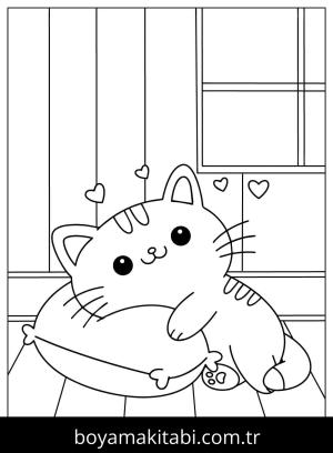 Yavru Kedi boyama sayfası,  coloring page, , Sleeping Kitten
