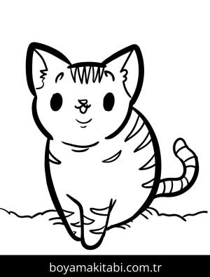 Yavru Kedi boyama sayfası,  coloring page, , Kitten Has Stripes On His Back And Head Like A Tiger