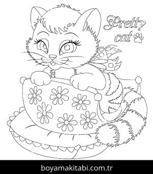 Yavru Kedi boyama sayfası,  coloring page, , Pretty Kitten