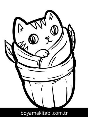 Yavru Kedi boyama sayfası,  coloring page, , Warm Kittens Wrapped In Blankets