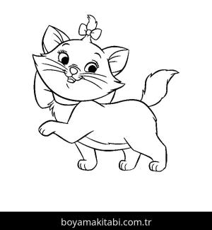 Yavru Kedi boyama sayfası,  coloring page, , Kitten With A Beautiful Bow