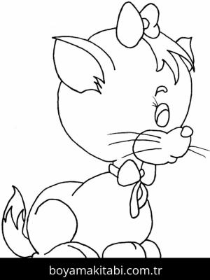 Yavru Kedi boyama sayfası,  coloring page, , Curious Kitten