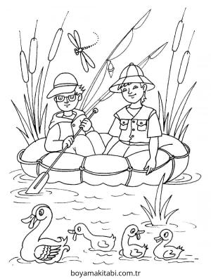 Yaz Mevsimi boyama sayfası – evde etkinlik, ücretsiz yazdır