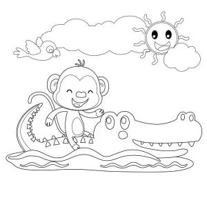 Yaz Mevsimi boyama sayfası,  coloring page, Yaz aylarında Hayvan, 