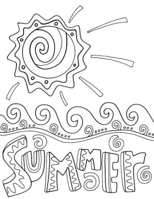 Yaz Mevsimi boyama sayfası,  coloring page, Basit Yaz, 