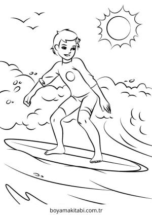 Yaz Mevsimi boyama sayfası – çocuklar için, çizgi film temalı