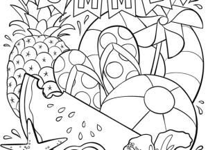 Yaz Mevsimi boyama sayfası,  coloring page, Yaz aylarında meyve, 