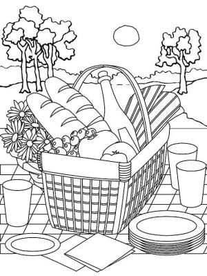 Yaz Mevsimi boyama sayfası,  coloring page, Yaz aylarında Piknik, 