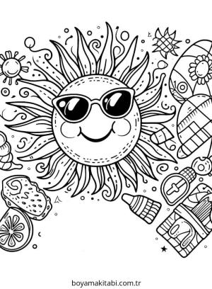 Yaz Mevsimi boyama sayfası – yaratıcılığı geliştirir, keyifli zaman