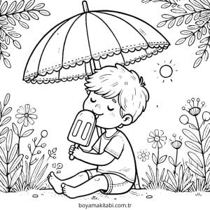 Yaz Mevsimi boyama sayfası – boyama çalışması, yaratıcılığı geliştirir