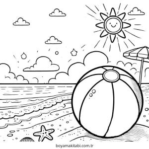 Yaz Mevsimi boyama sayfası – boyama etkinliği, çocuk aktivitesi