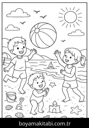 Yaz boyama sayfası,  coloring page, , 