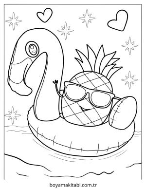 Yaz boyama sayfası – çocuk aktivitesi, PDF indir