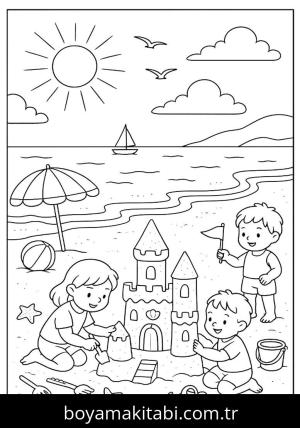 Yaz boyama sayfası,  coloring page, , 
