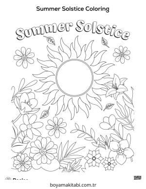 Yaz boyama sayfası – çocuklar için, çizgi film temalı