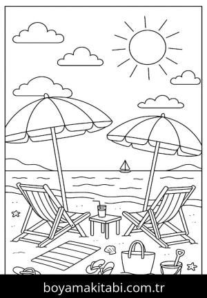 Yaz boyama sayfası,  coloring page, , 