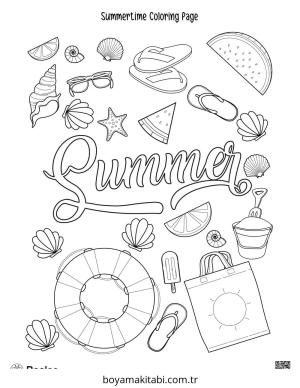Yaz boyama sayfası – eğitici aktivite, yaratıcılık
