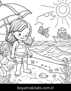 Yaz boyama sayfası,  coloring page, , 
