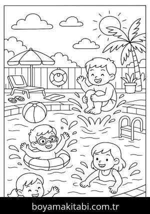 Yaz boyama sayfası,  coloring page, , 