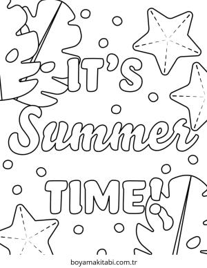 Yaz boyama sayfası – basit çizim, kolay boyama