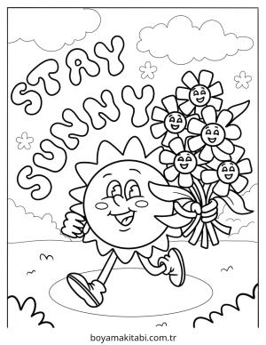 Yaz boyama sayfası – evde etkinlik, ücretsiz yazdır