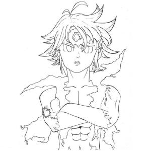 Yedi ölümcül Günah boyama sayfası,  coloring page, Kızgın Meliodas, 