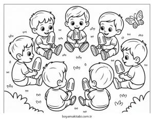 Yemek boyama sayfası – okul öncesi, evde etkinlik