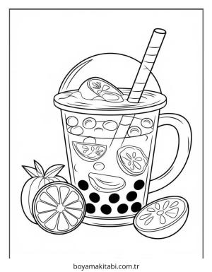 Yemek boyama sayfası – PDF indir, sevimli karakter