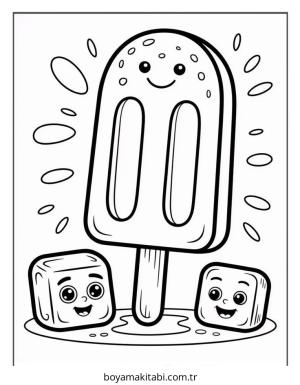 Yemek boyama sayfası – keyifli zaman, renkli çizimler