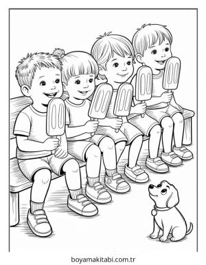 Yemek boyama sayfası – PDF indir, sevimli karakter