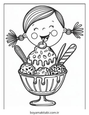 Yemek boyama sayfası – çocuklar için, çizgi film temalı