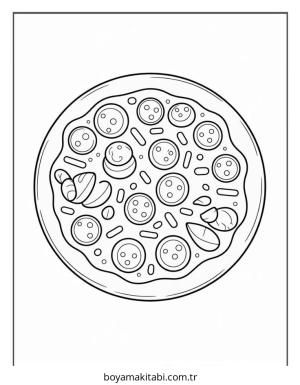 Yemek boyama sayfası – sevimli karakter, sanatsal çalışma