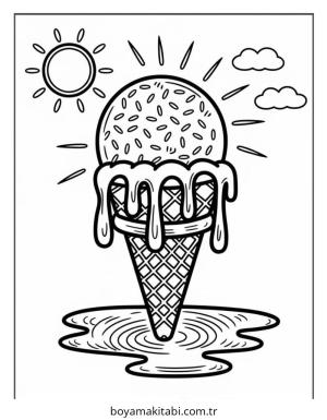 Yemek boyama sayfası – çocuklar için, çizgi film temalı