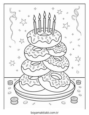 Yemek boyama sayfası – çocuk aktivitesi, PDF indir