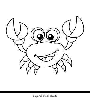 Yengeç boyama sayfası – kolay boyama, eğitici aktivite