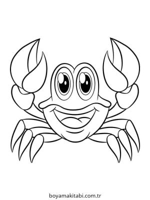 Yengeç boyama sayfası – eğitici aktivite, yaratıcılık